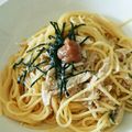 ten4k's cooksnap of when they made 梅と鶏の簡単★あっさりパスタ.