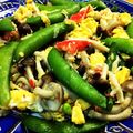 クックVQ3VYC☆'s cooksnap of when they made スナップえんどう 卵ガーリックバター炒め.