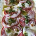 Yokchina's cooksnap of when they made とろーりチーズとトマトのバジルソースかけ.