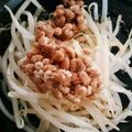 みきんこ✿'s cooksnap of when they made レンチンもやし＋甘辛生姜にんにく納豆だれ.