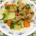 メイジももんじゃ's cooksnap of when they made 豚肉とチンゲン菜のさっぱり甘酢炒め.