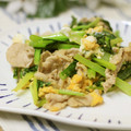ぽっぽぺぺ's cooksnap of when they made 豚肉と小松菜の卵炒め.