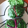 sαкi's cooksnap of when they made スイスチャードで鮮やか♪オイルおにぎり.