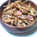 ぜっきん's cooksnap of when they made ごぼうとベーコン炒め♡.