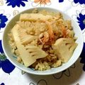 ゆにこーん☆'s cooksnap of when they made めんつゆで簡単♬桜えび入り筍ごはん.