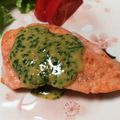 生麦生米生卵's cooksnap of when they made 鮭のムニエル☆バジルとニンニクのソースで.