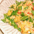 ☆yopipi's cooksnap of when they made 絹さやカニカマの卵とじ.