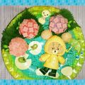 ３匹の大ぶたママ's cooksnap of when they made キャラ弁にワンポイント☆あじさい♪.