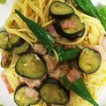 すぬ姉's cooksnap of when they made 簡単♡なすとオクラの和風醤油パスタ.