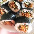 ちびまめママ◎'s cooksnap of when they made おつまみになる♪シソ納豆キムチの海苔巻き.