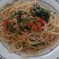 ひなた3ママ's cooksnap of when they made 簡単ランチ！節約ツナとトマトの和風パスタ.