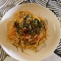 mayomiyu's cooksnap of when they made カルシウムたっぷり！梅じゃこパスタ.