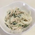 papikun's cooksnap of when they made 鶏ささみと新玉ネギのわさびマヨサラダ♪.