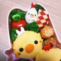 朋愛t's cooksnap of when they made うずらdeにわとりちゃん＊キャラ弁おかず.