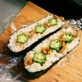☆na0na0☆'s cooksnap of when they made 梅とオクラ・納豆のヘルシーおにぎらず.