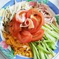 heme☆'s cooksnap of when they made お花の飾りの冷やし中華.