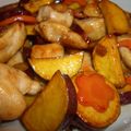 あっちゃんさまさま's cooksnap of when they made さつま芋と鶏の甘辛バター炒め.