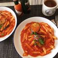 horseland's cooksnap of when they made 定番ですが、トマトと茄子のスパゲッティ.