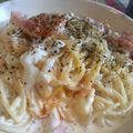 シェメ's cooksnap of when they made 冷製パスタ☆温泉タマゴでカルボナーラ.