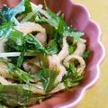 ☆ふんわり☆'s cooksnap of when they made シャキシャキ水菜と鶏皮の胡麻ポン和え.