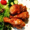 eryoasu's cooksnap of when they made ヨシダソースで！鶏手羽の甘辛サッパリ炒め.