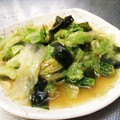 エルルン's cooksnap of when they made わかめとサニーレタスの炒め物.