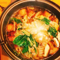 ＊aoame＊'s cooksnap of when they made 冬の鍋♪鶏のから揚げで作りました♪.