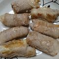 mirakkko's cooksnap of when they made 簡単過ぎる！フワフワはんぺんの豚肉巻き♡.