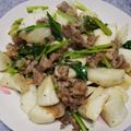 カズオリ's cooksnap of when they made 豚肉とかぶのガリバタ炒め.
