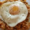 Lake☆Erie's cooksnap of when they made ランチに！チキンライスon目玉焼き♪.