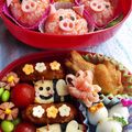 ♪あっちょあっちょ♪'s cooksnap of when they made 簡単キャラ弁♡三匹の子ブタおにぎり.