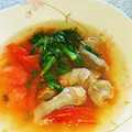 こぶたちゃんGOGO's cooksnap of when they made 砂肝とトマト、クレソンのFGスープ.