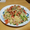 okazakana's cooksnap of when they made ツナとトマトとキュウリの冷製パスタ☆.