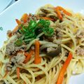 きみもも116's cooksnap of when they made 満足感◎豚ミンチとしめじの和風パスタ。.