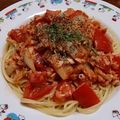 Ocean_ray's cooksnap of when they made トマトとキムチの冷製パスタ.