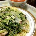 milletury's cooksnap of when they made 一人分 サバ缶と水菜のパスタ.
