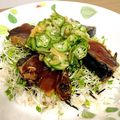 omyuo's cooksnap of when they made 漬けかつおとスプラウトのヘルシー丼.