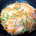 nemarin's cooksnap of when they made ひっくり返さない♪野菜のお好み焼き風♡.