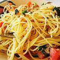 かりー子's cooksnap of when they made 簡単ランチ！節約ツナとトマトの和風パスタ.
