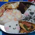 リスのしっぽ's cooksnap of when they made 秋☆きのこ・くりちゃんおにぎりキャラ弁.