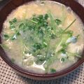 ariko529's cooksnap of when they made 野菜苦手な娘も食べる♡豆苗と卵の味噌汁.