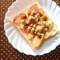 ふたごゆき's cooksnap of when they made りんごとフルグラの黒蜜きなこトースト♪.