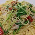 しんこんもんちゃん's cooksnap of when they made 水菜と豚肉の和風パスタ.