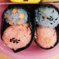 クック2L0ENV☆'s cooksnap of when they made デコふりで！ 2色ごはんの軍艦おにぎり.