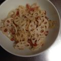 クックZ8J4H4☆'s cooksnap of when they made ベーコンとレンコンの炒め物.