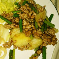 嵐大野君's cooksnap of when they made じゃがいもとニンニクの芽のそぼろ炒め.