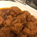 ぷくすけェ's cooksnap of when they made 揚げない☆デミグラ風の煮込みミートボール.