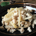 おしす's cooksnap of when they made 大根の皮と鶏ひき肉のにんにく塩炒め.