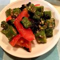 愛猫ベリー's cooksnap of when they made ヘルシー☆トマトとオクラの和風サラダ.