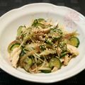 まいちゃん☆★'s cooksnap of when they made きゅうりとささみとみょうがの和え物.